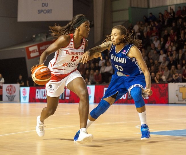 ESBVA Lille Metropole vs. Dynamo Kursk, Kamba(12) vs. Augustus(33) (Foto: FIBA/Emmanuel Roussel)