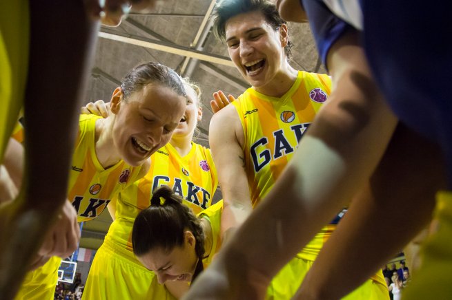 GOOD ANGELS Košice vs. Basket Landes (FRA), radosť z úspechu (Foto: Ľubomíra Ištoňová)