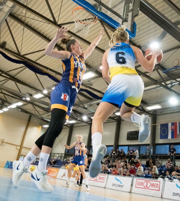 Piešťanské Čajky vs. YOUNG ANGELS Košice, Dovčíková (6) vs. Drobná (4) (Foto: Laco Duračka)